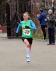 Sonia Samuels (Wallsend Harriers) winning the Wallsend Harriers Terry O'Gara Memorial 5k Road Race.